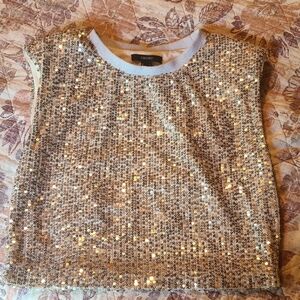 Forever 21 Shimmering Gold Sequin Top